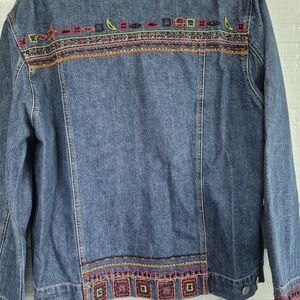 Nygard Denim Beaded Embroiderd Jean Jacket XL Western Cowgirl Free Spirited